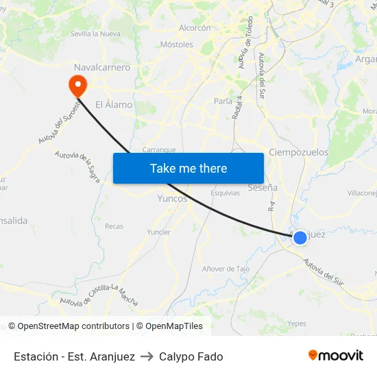 Estación - Est. Aranjuez to Calypo Fado map
