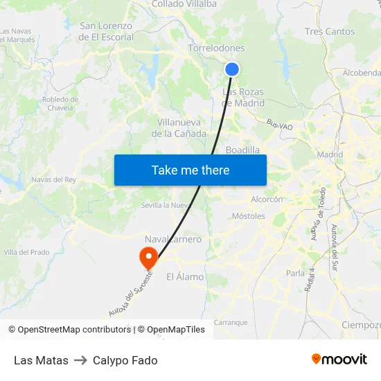 Las Matas to Calypo Fado map