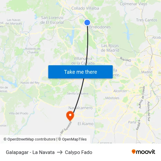 Galapagar - La Navata to Calypo Fado map