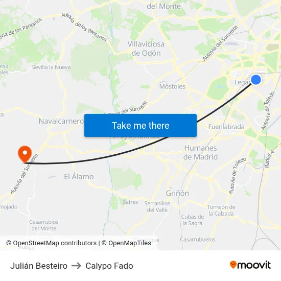 Julián Besteiro to Calypo Fado map