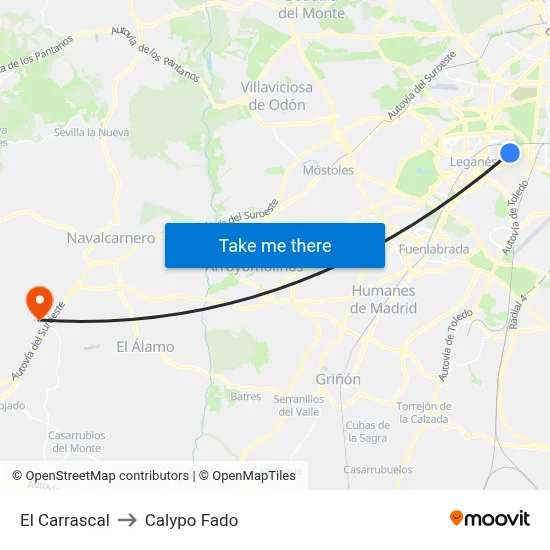 El Carrascal to Calypo Fado map