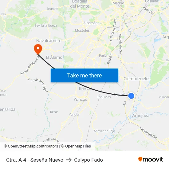 Ctra. A-4 - Seseña Nuevo to Calypo Fado map