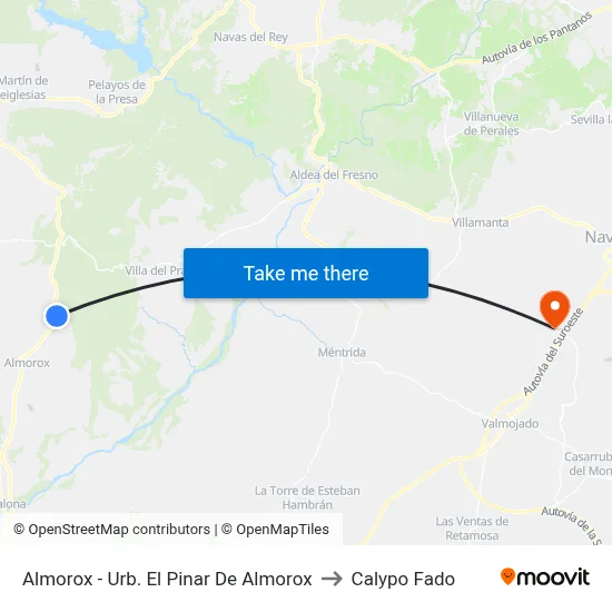 Almorox - Urb. El Pinar De Almorox to Calypo Fado map
