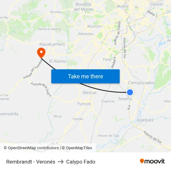 Rembrandt - Veronés to Calypo Fado map