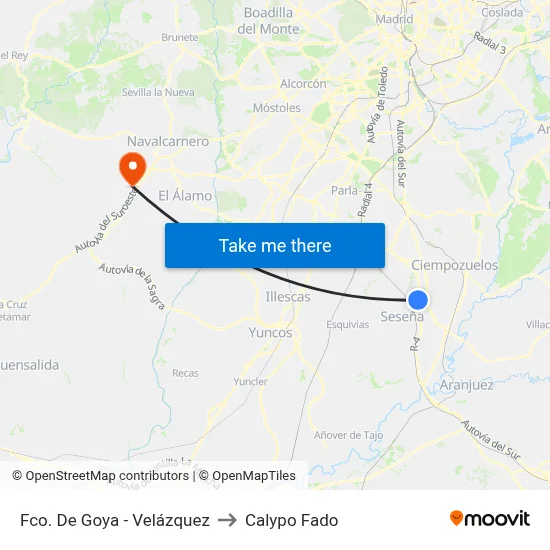 Fco. De Goya - Velázquez to Calypo Fado map