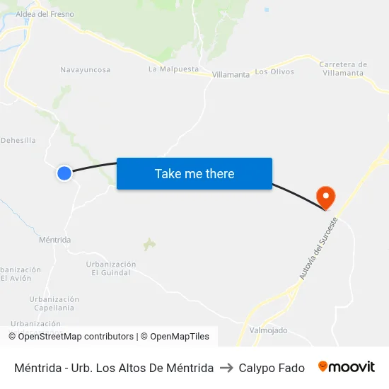 Méntrida - Urb. Los Altos De Méntrida to Calypo Fado map