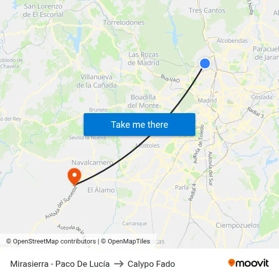 Mirasierra - Paco De Lucía to Calypo Fado map