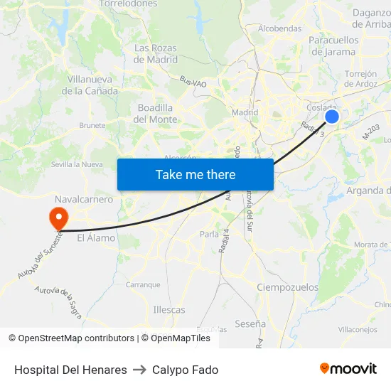Hospital Del Henares to Calypo Fado map