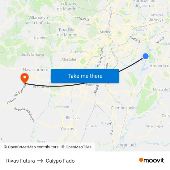 Rivas Futura to Calypo Fado map