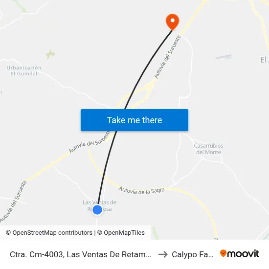 Ctra. Cm-4003, Las Ventas De Retamosa to Calypo Fado map