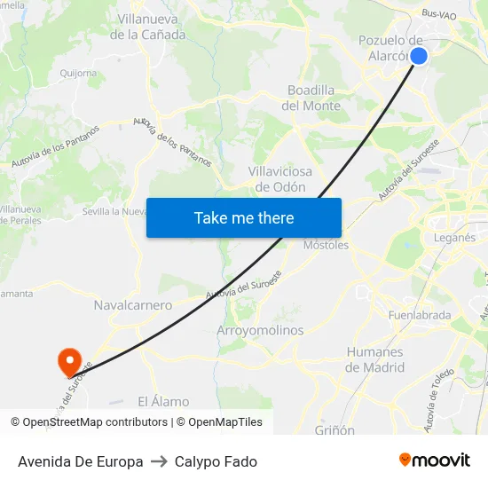 Avenida De Europa to Calypo Fado map