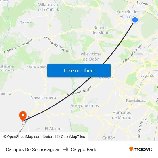 Campus De Somosaguas to Calypo Fado map