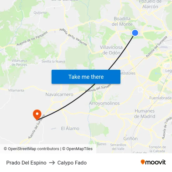Prado Del Espino to Calypo Fado map