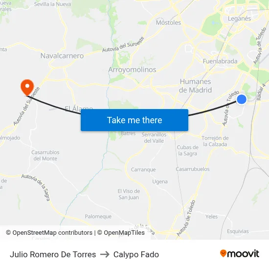 Julio Romero De Torres to Calypo Fado map