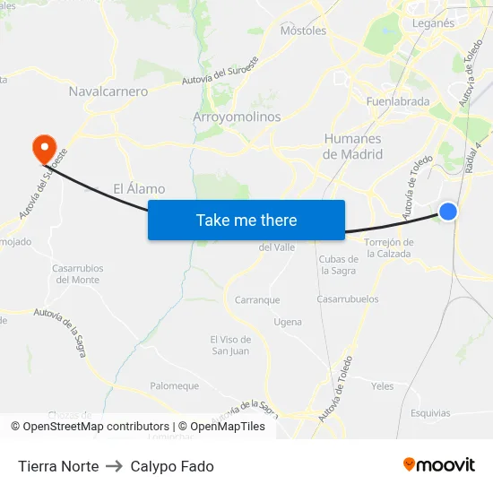 Tierra Norte to Calypo Fado map
