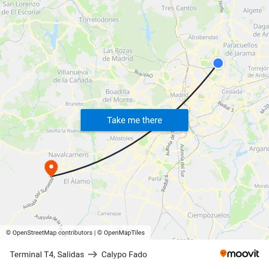Terminal T4, Salidas to Calypo Fado map