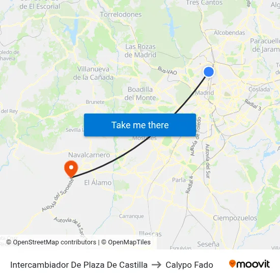 Intercambiador De Plaza De Castilla to Calypo Fado map