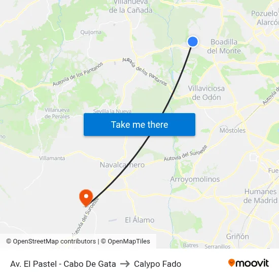 Av. El Pastel - Cabo De Gata to Calypo Fado map