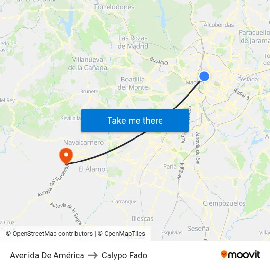 Avenida De América to Calypo Fado map