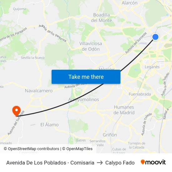 Avenida De Los Poblados - Comisaria to Calypo Fado map