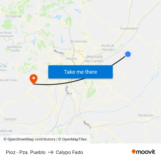 Pioz - Pza. Pueblo to Calypo Fado map