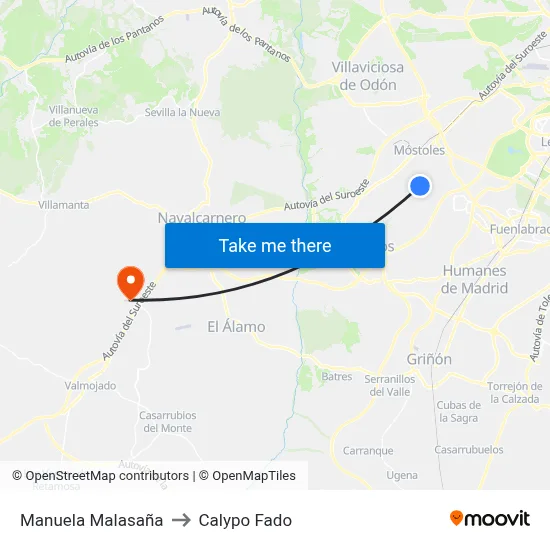 Manuela Malasaña to Calypo Fado map