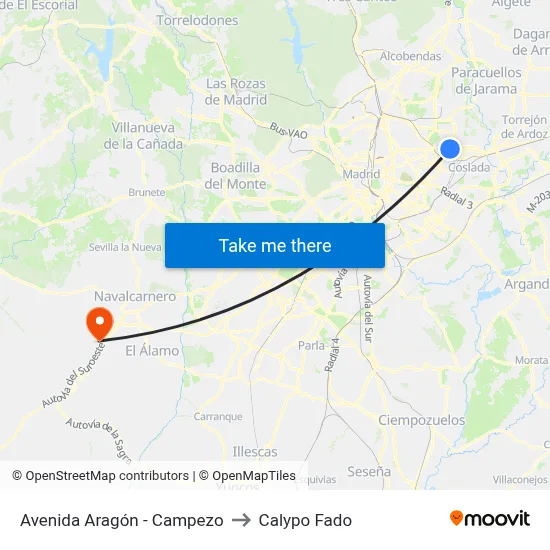 Avenida Aragón - Campezo to Calypo Fado map
