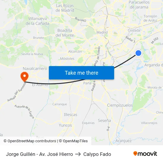 Jorge Guillén - Av. José Hierro to Calypo Fado map