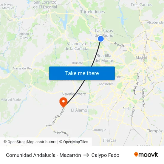 Comunidad Andalucía - Mazarrón to Calypo Fado map