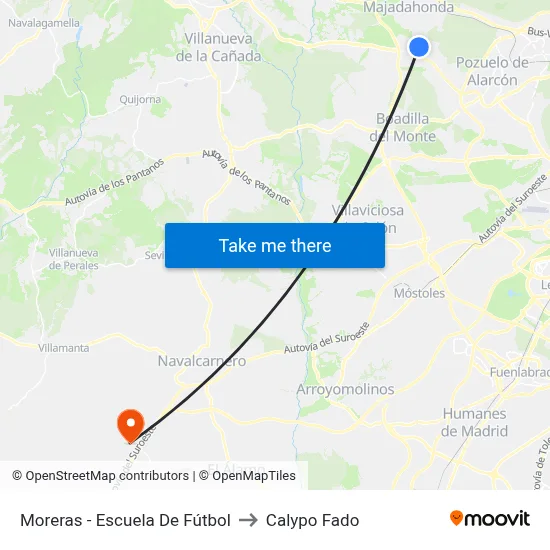 Moreras - Escuela De Fútbol to Calypo Fado map