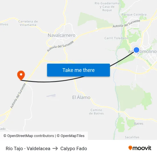 Río Tajo - Valdelacea to Calypo Fado map