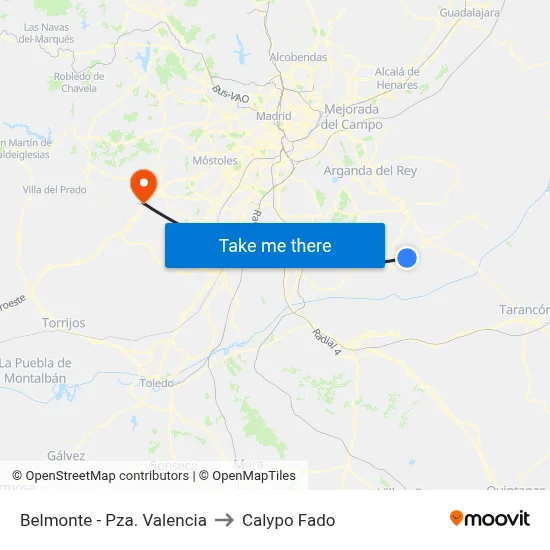 Belmonte - Pza. Valencia to Calypo Fado map
