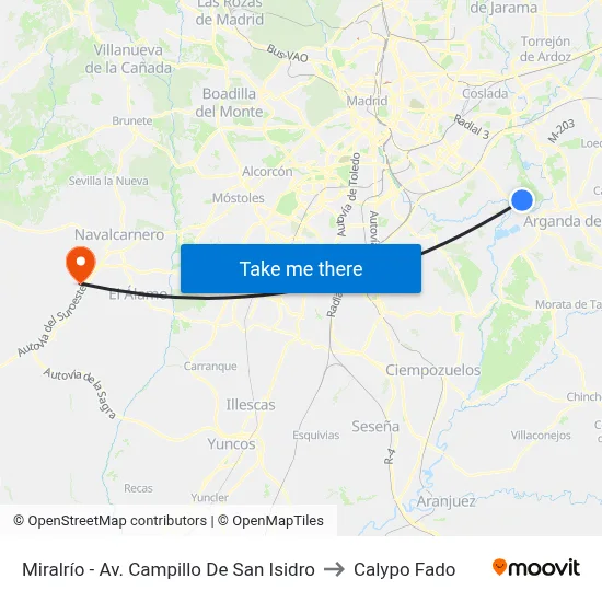 Miralrío - Av. Campillo De San Isidro to Calypo Fado map