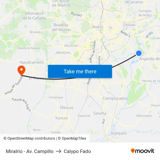 Miralrío - Av. Campillo to Calypo Fado map