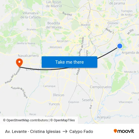 Av. Levante - Cristina Iglesias to Calypo Fado map