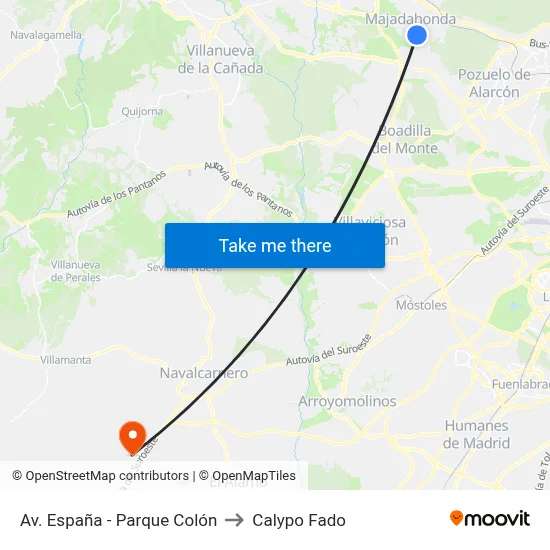 Av. España - Parque Colón to Calypo Fado map