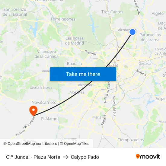 C.º Juncal - Plaza Norte to Calypo Fado map