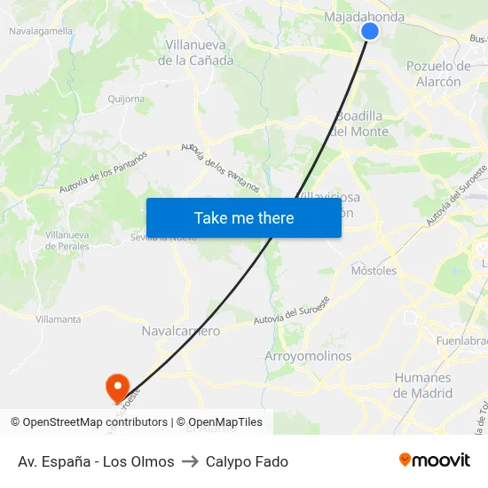 Av. España - Los Olmos to Calypo Fado map