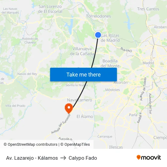 Av. Lazarejo - Kálamos to Calypo Fado map