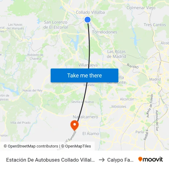 Estación De Autobuses Collado Villalba to Calypo Fado map