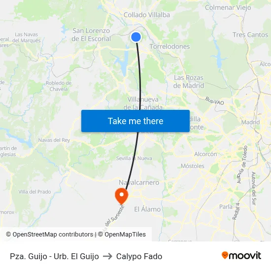 Pza. Guijo - Urb. El Guijo to Calypo Fado map