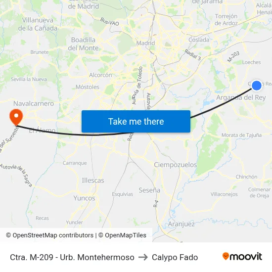 Ctra. M-209 - Urb. Montehermoso to Calypo Fado map