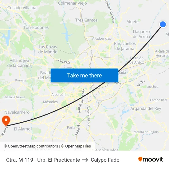 Ctra. M-119 - Urb. El Practicante to Calypo Fado map