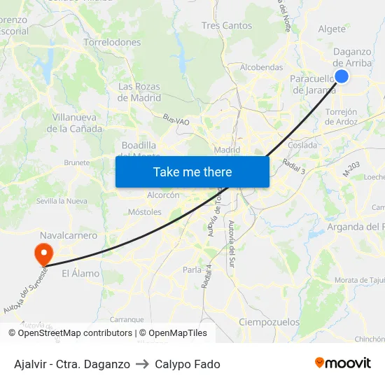 Ajalvir - Ctra. Daganzo to Calypo Fado map