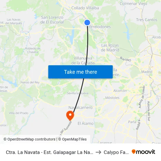 Ctra. La Navata - Est. Galapagar La Navata to Calypo Fado map