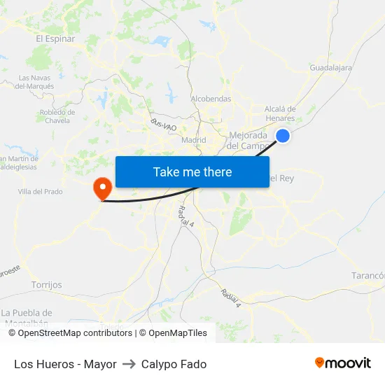 Los Hueros - Mayor to Calypo Fado map