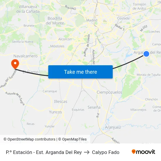 P.º Estación - Est. Arganda Del Rey to Calypo Fado map