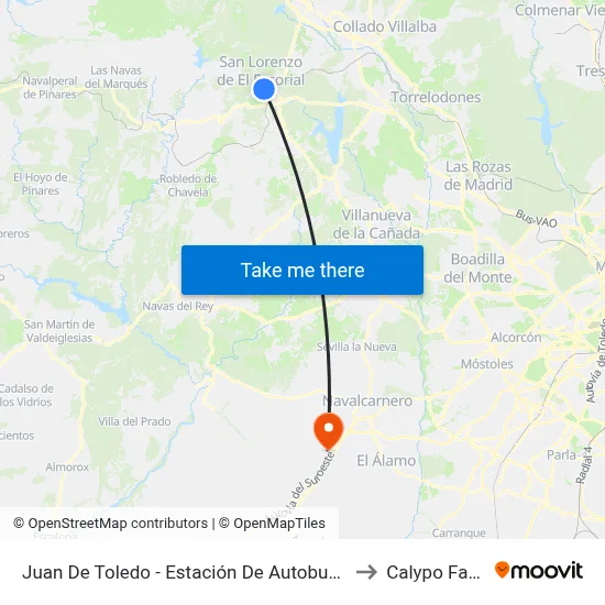 Juan De Toledo - Estación De Autobuses to Calypo Fado map