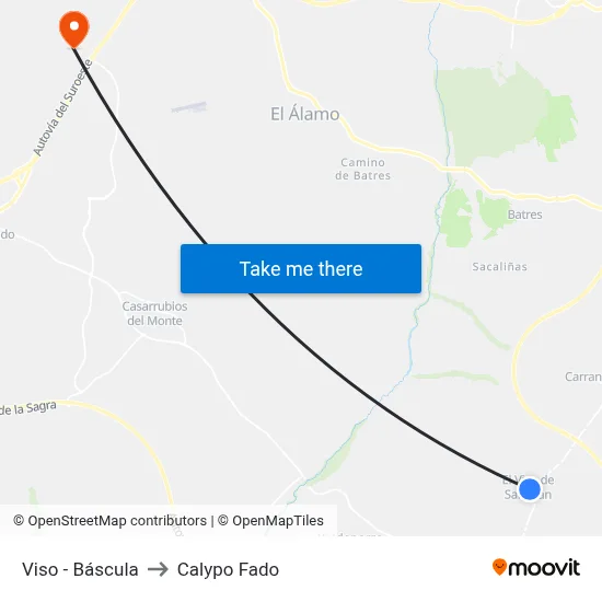 Viso - Báscula to Calypo Fado map