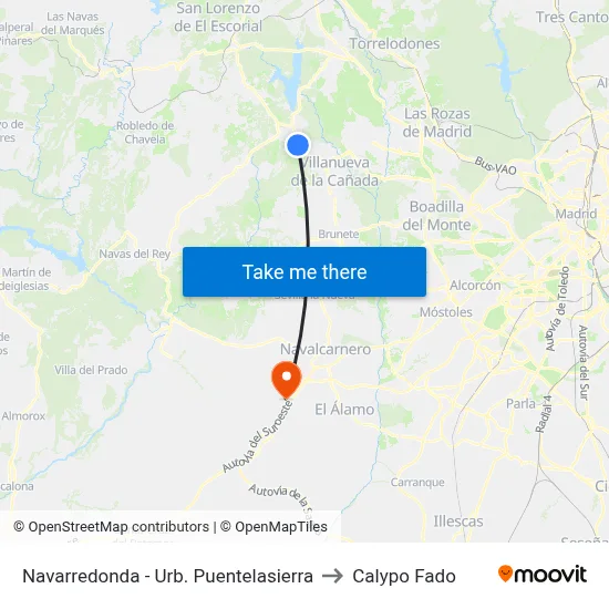Navarredonda - Urb. Puentelasierra to Calypo Fado map
